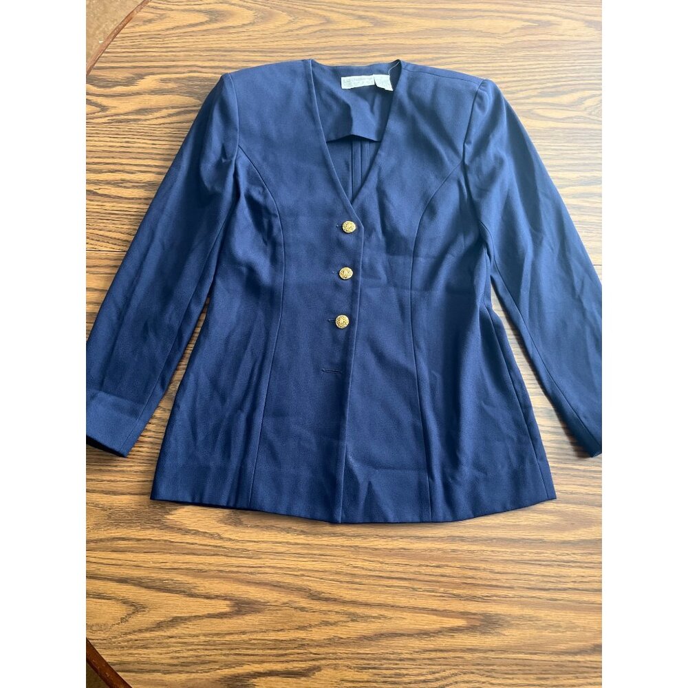 Liz Claiborne Dresses long navy blue button up dress jacket size 6